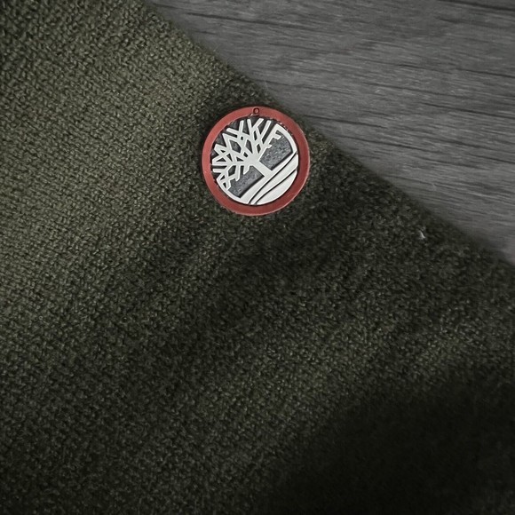 Timberland Wool Full Zip Jacket Sweater Green Size Large - Picture 6 of 8